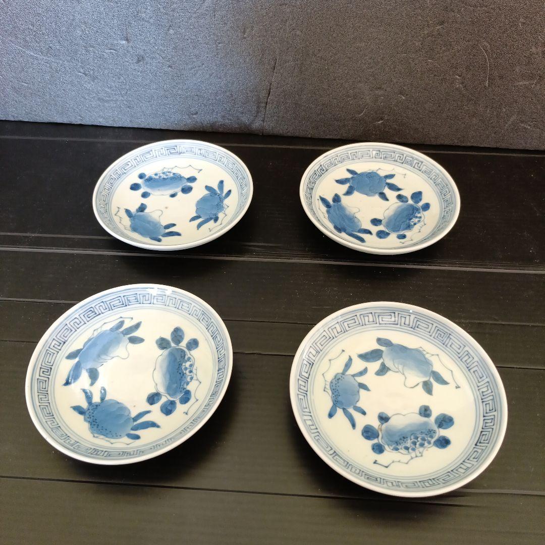 古伊万里　柘榴図柄　小皿4枚