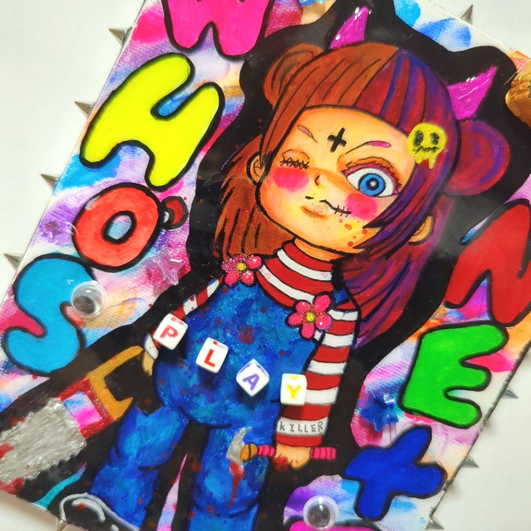 【一点物イラストアート】Who's next【F0号】現代アート,レジン