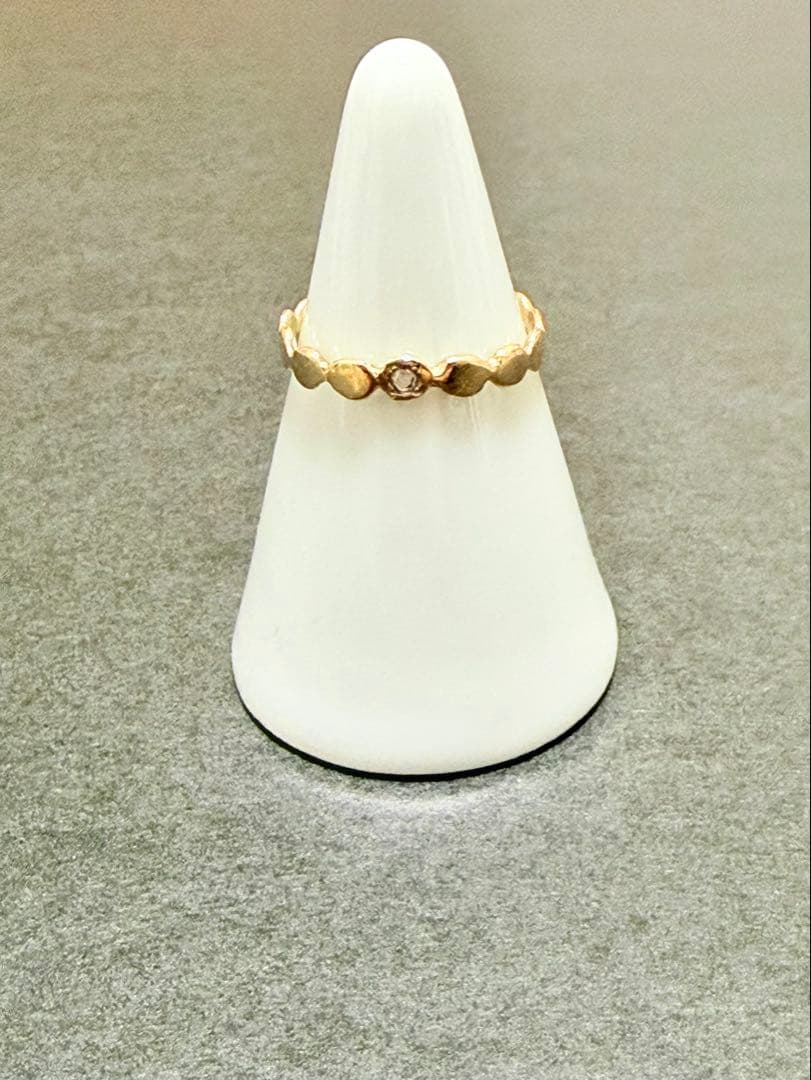 KAORU フラット　ポンデ　リング　ピンクダイヤ　K10 ピンクゴールド