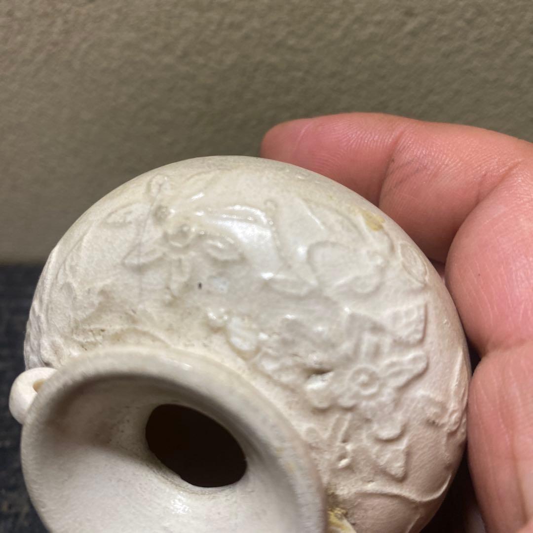 中国美術　古玩　白磁水滴