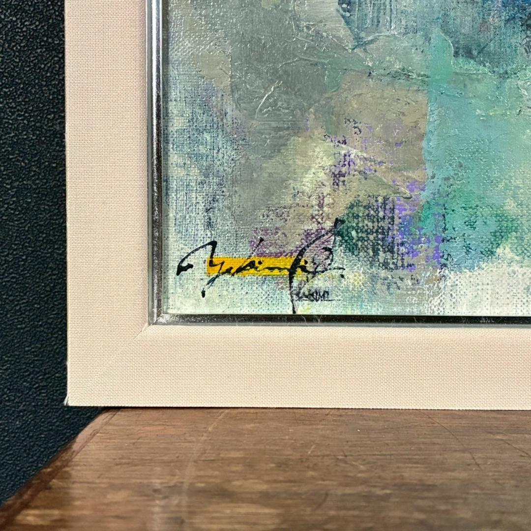 美品 山田幸見「筆と羽根と…」キャンバスに油彩 直筆サイン入 一枚の絵 豪華額装