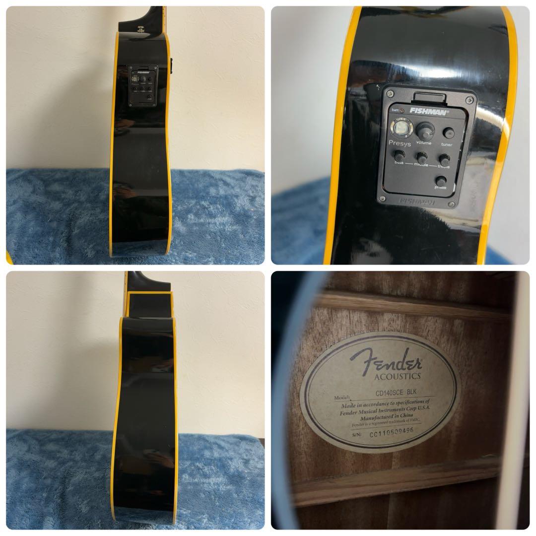 Fender CD-140SCE BLK エレアコ 黒 ケース付 プリアンプ不調