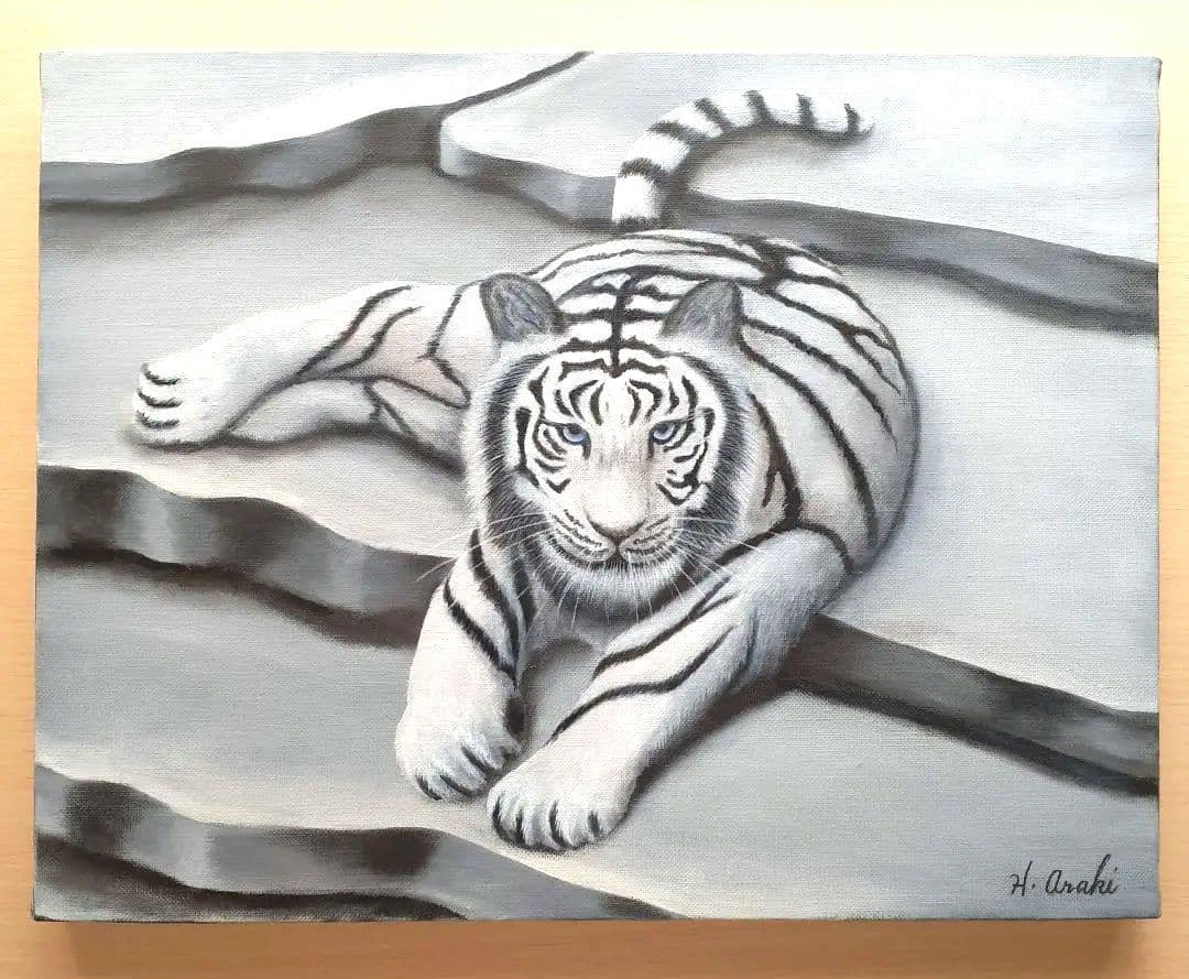 油絵　「虎」サイズ:F6
