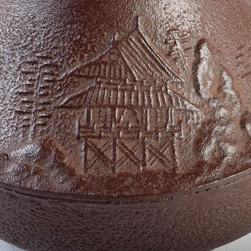 釜師　佐藤浄清作　富士形　山水文　銚子　青磁帰蓋付　共箱　V　R9536