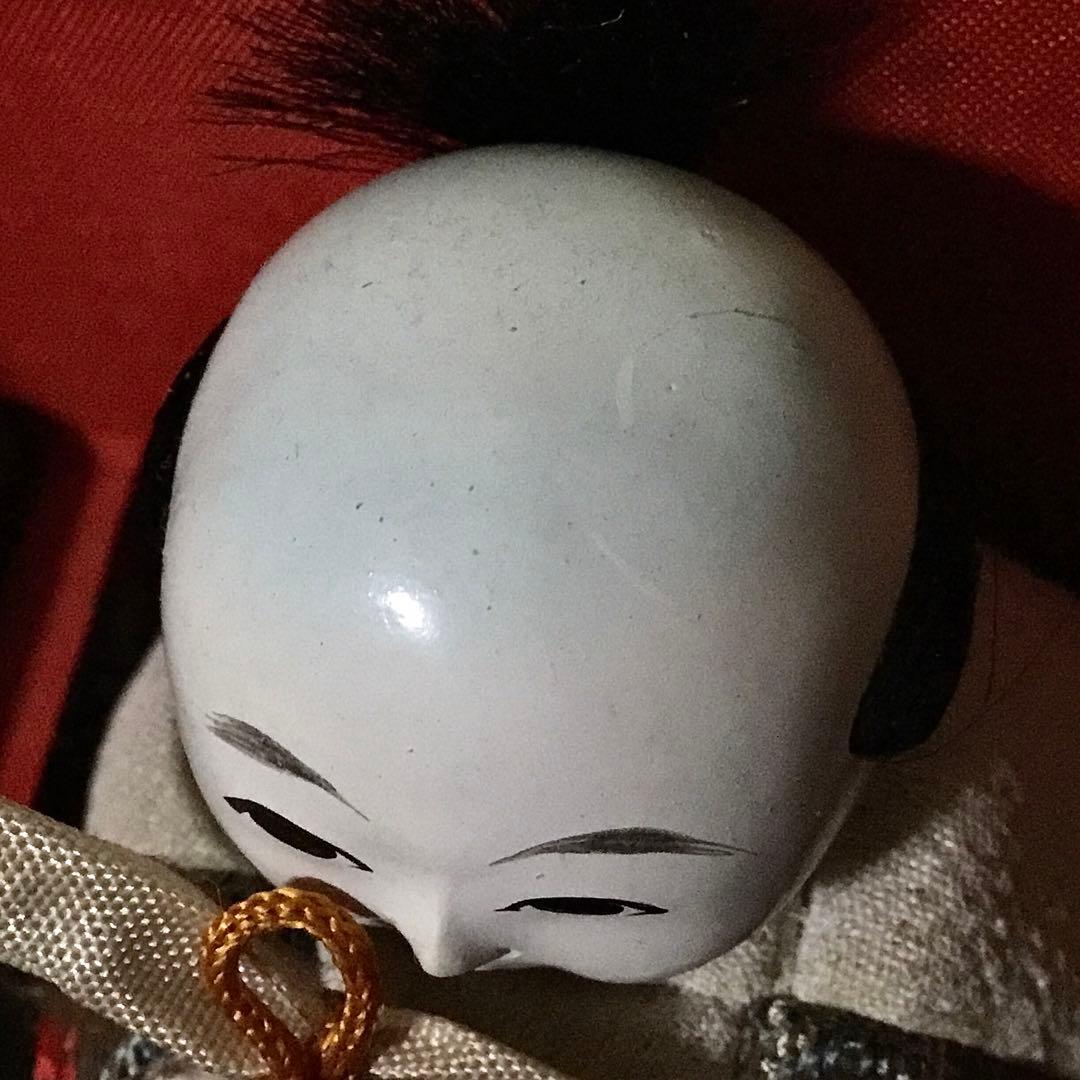 三越◆ミニ雛人形 ガラスケース入り◆ビンテージ 薬玉 木目込人形