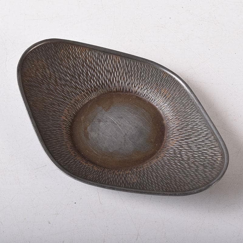 煎茶道具　壱輝作　古錫　茶托　5客　C　7765