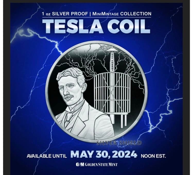 テスラタワー銀貨　プルーフ銀貨　1オンス　1枚