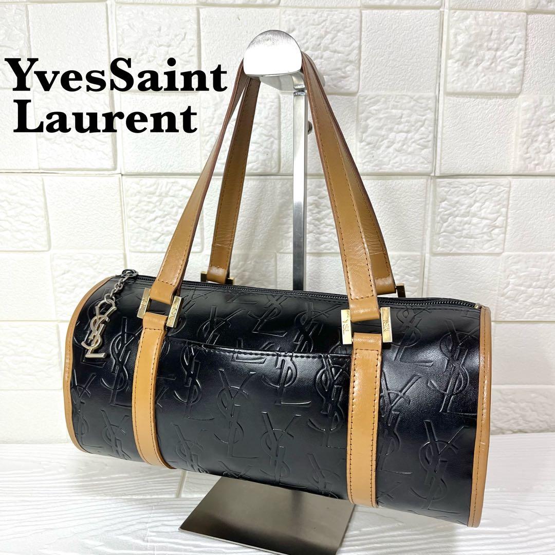 【入手困難】✨美品✨☘️イブサンローラン☘️✨ミニボストンバッグ✨YSL柄✨金具ロゴ