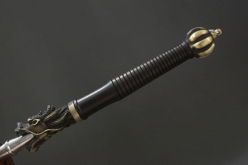 神龍 鋼鞭 古兵器 武具 手鍛造打 映画 ぼうげき 武術の棒 護身工具 装飾用