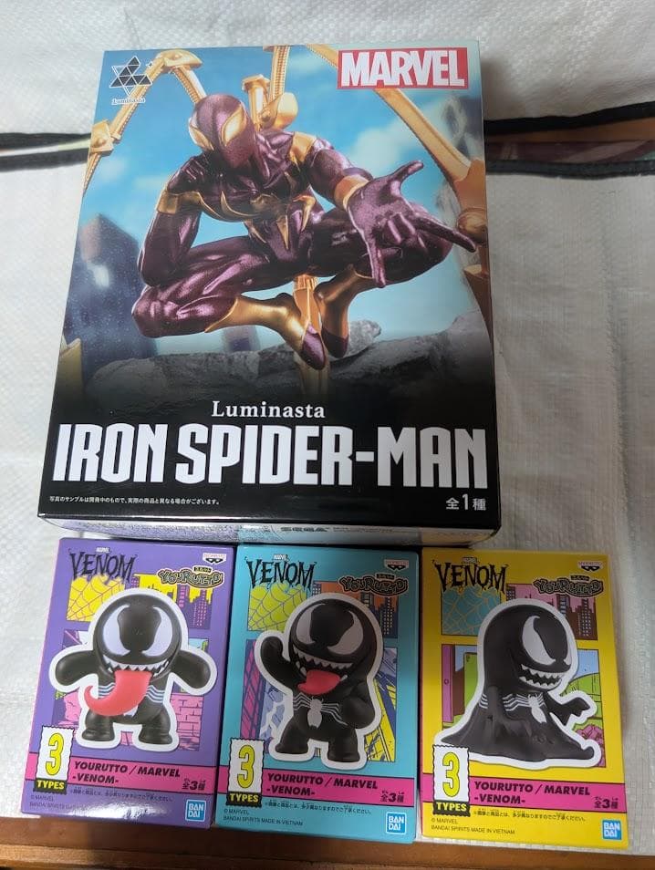 ゆるっと ヴェノム フィギュア3種　アイアンスパイダーマン　Luminasta