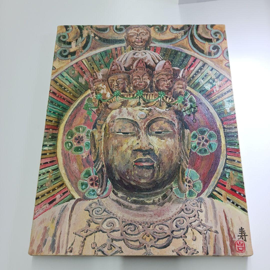 大仏　絵画　縦約41cm　アート　美術　インテリア　置物　コレクション　詳細不明