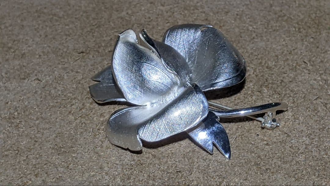 Silver 925 Rose Flower Design ブローチ