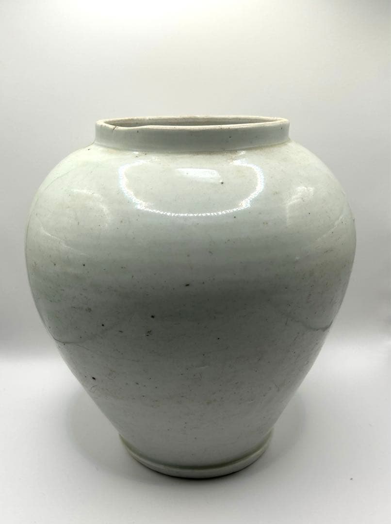 李朝　白磁　大壺　アンティーク　送料込み0308