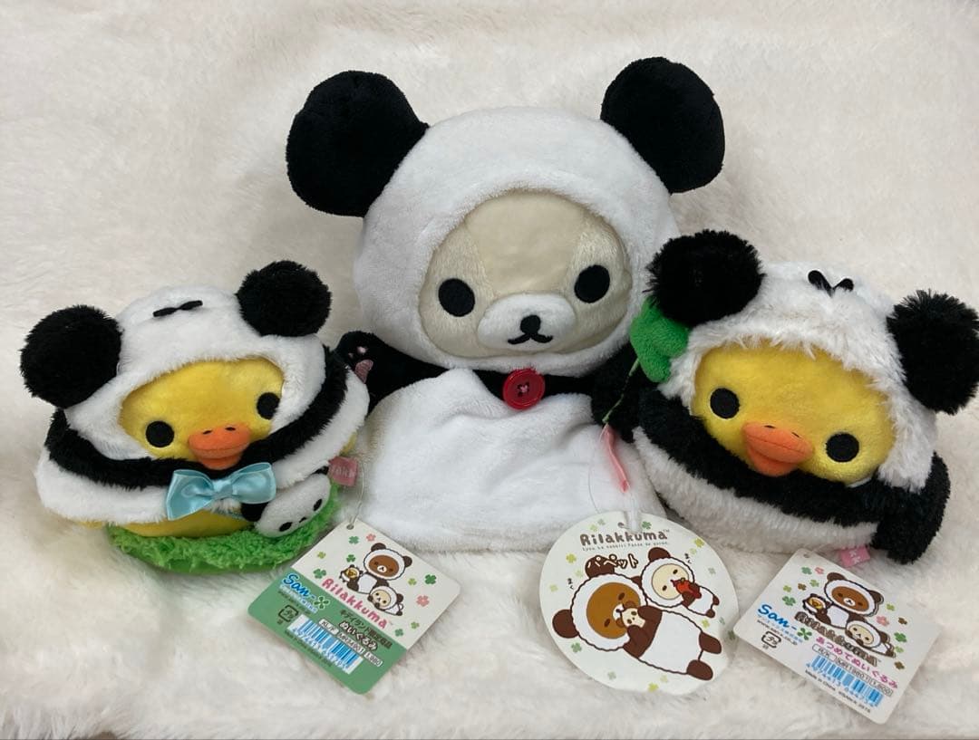 キイロイトリ　コリラックマ　パンダぬいぐるみ