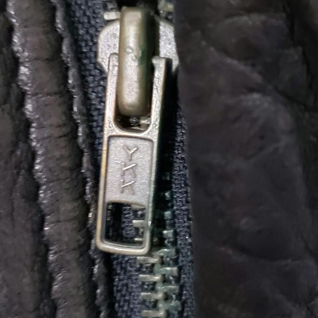 羊シボ革　短丈　A-2 G-1モチーフ　シングルライダース黒　襟ボア取外可　LL