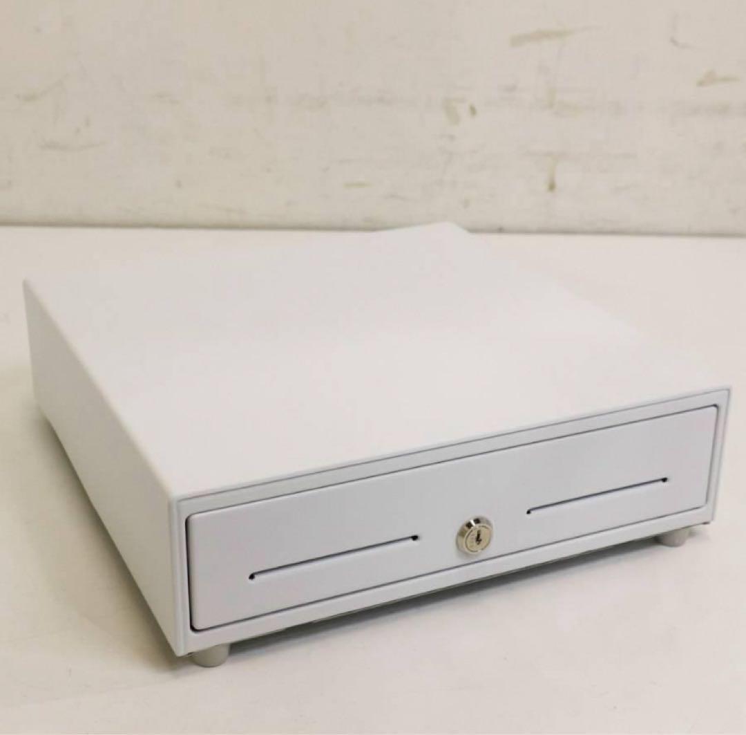 5台中の2台 未使用 NUSRATS 自動＆手動兼用 キャッシュドロア 白 小型