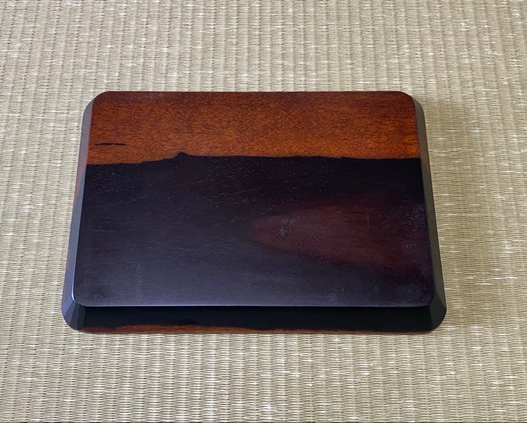 最終値下げ　黒柿拭き漆我谷盆（くろがきふきうるしわがたぼん）