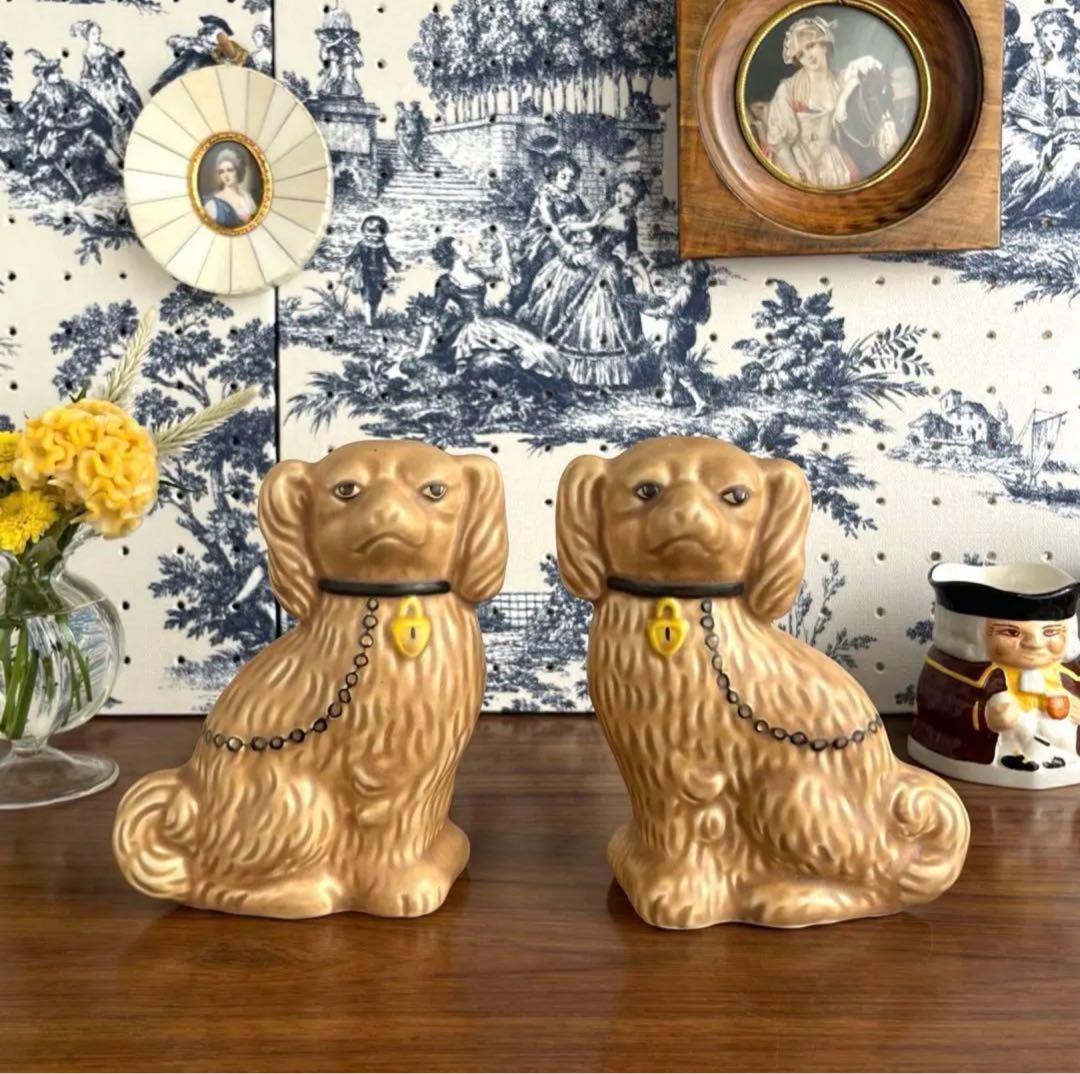 英国ヴィンテージ ♤ スタッフォードシャードッグ 小さめ14cm