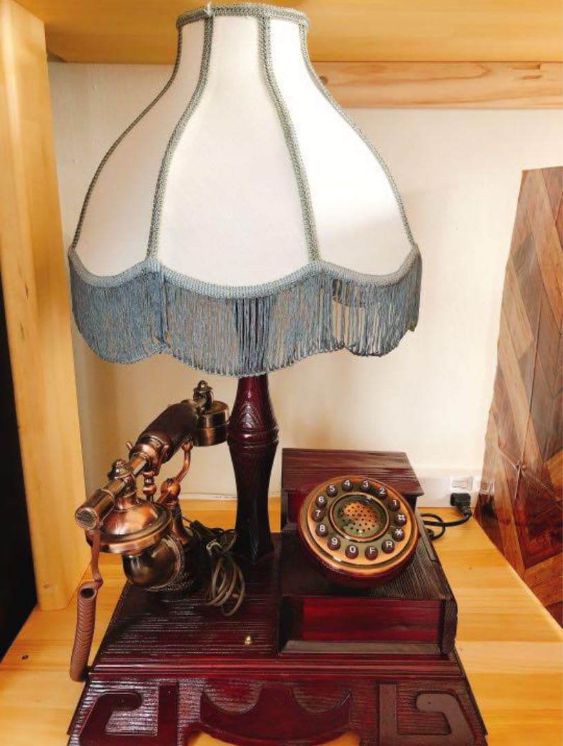 美品 テレフォン 電話機 ランプ アンティークランプ