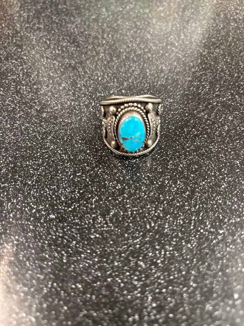 最終値下げ　Navajo ナバホ族　デルバートゴードン　ターコイズリング 25号