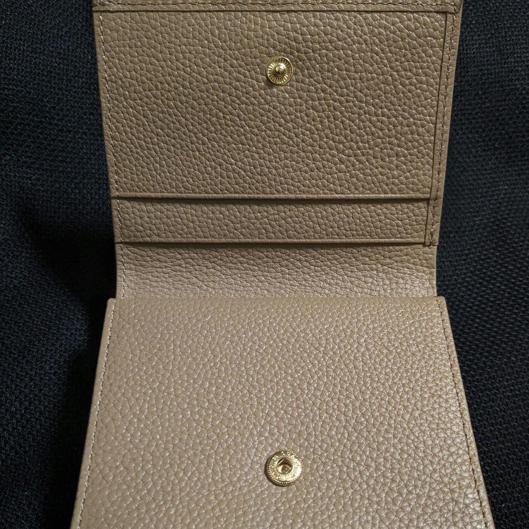 【新品未使用】皇居 財布 がま口 モカブラウン カフェオレ 二つ折り財布