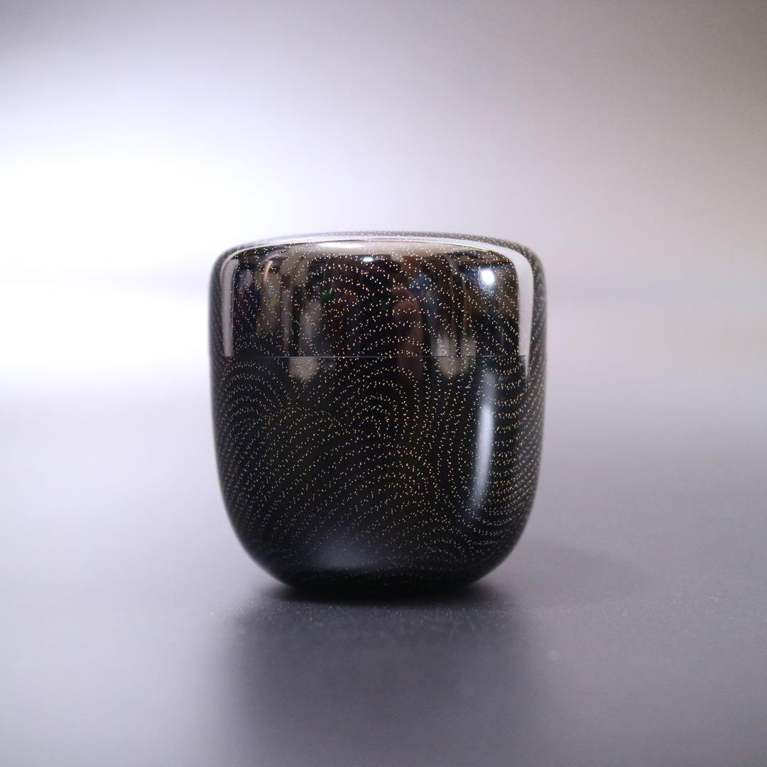 棗 幸菜作 双鶴沈金 茶道具 石川 輪島