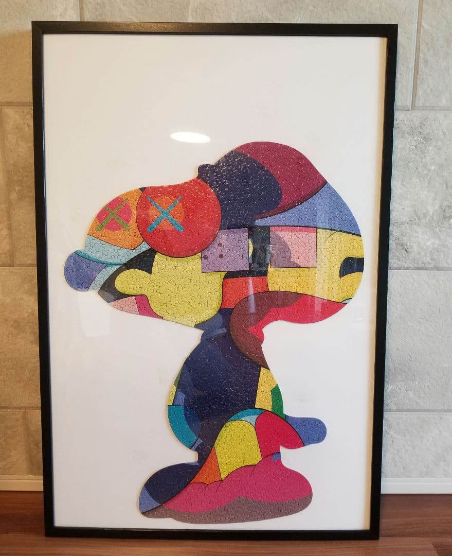 【完成品】kaws×スヌーピーコラボ 1000ピースパズル　フレーム付き