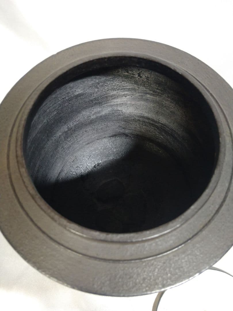 釜師浄義 松地紋 筒釜 茶釜 鉄釜 風炉釜 茶道具