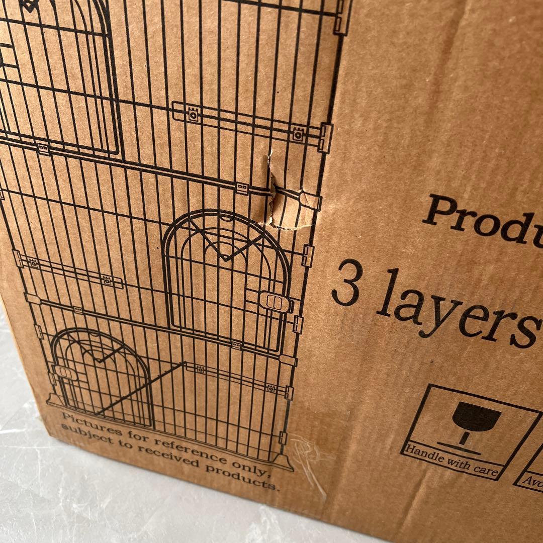 猫ケージ グリーン キャットケージ 3段 スリム 大型猫用ペットケージ