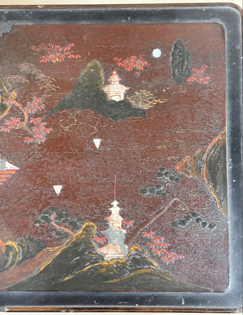 古琉球塗　螺鈿花台　茶道具　送料込み250605