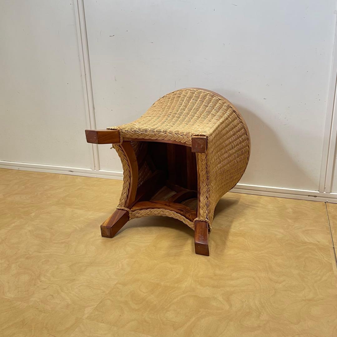 ペーパーコード編み 木製 サイドテーブル 花台 スツール テーブル 椅子 イス