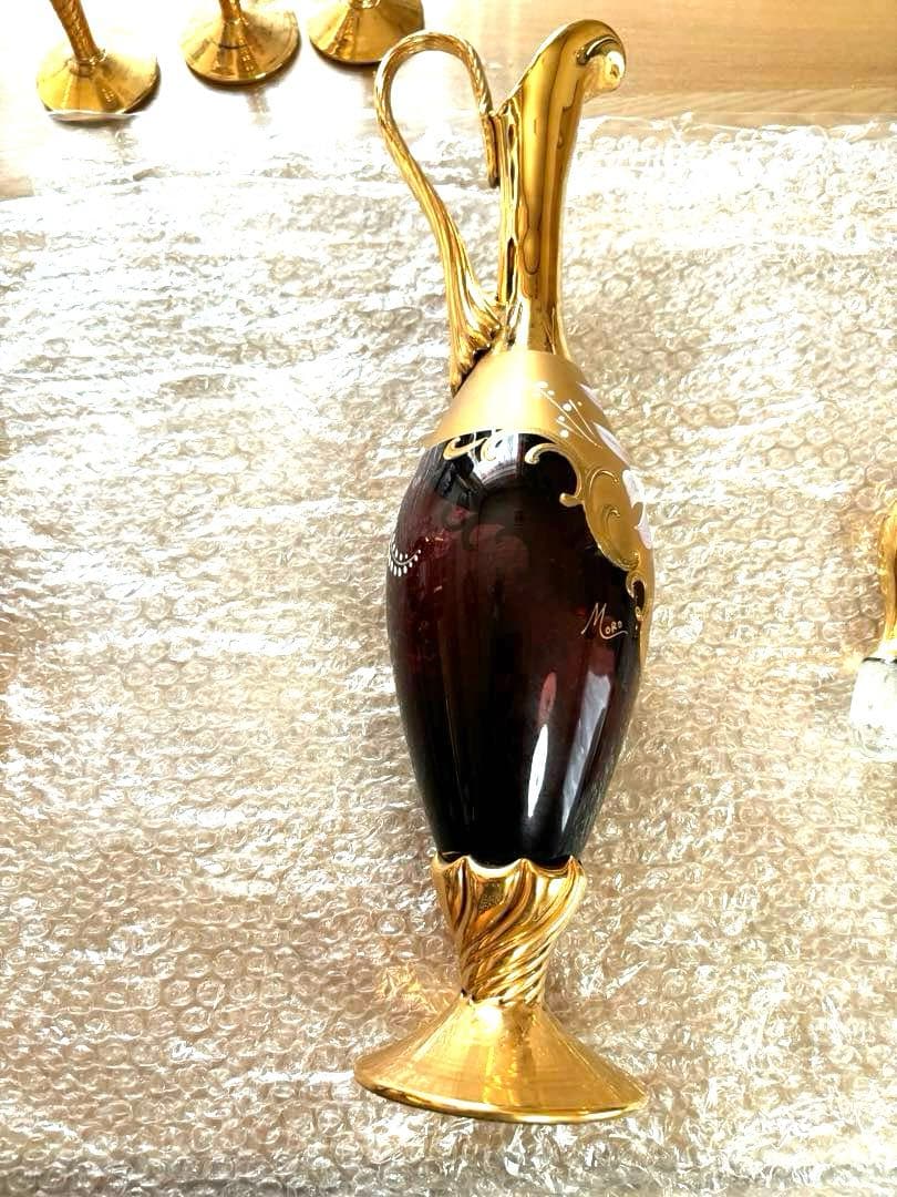 未使用ビンテージ❣️イタリア ベネチアングラス ムラーノ デキャンタ＆グラス