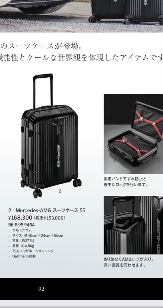 【黒蝶】AMG ブラック ストライプキャリーケース 中型