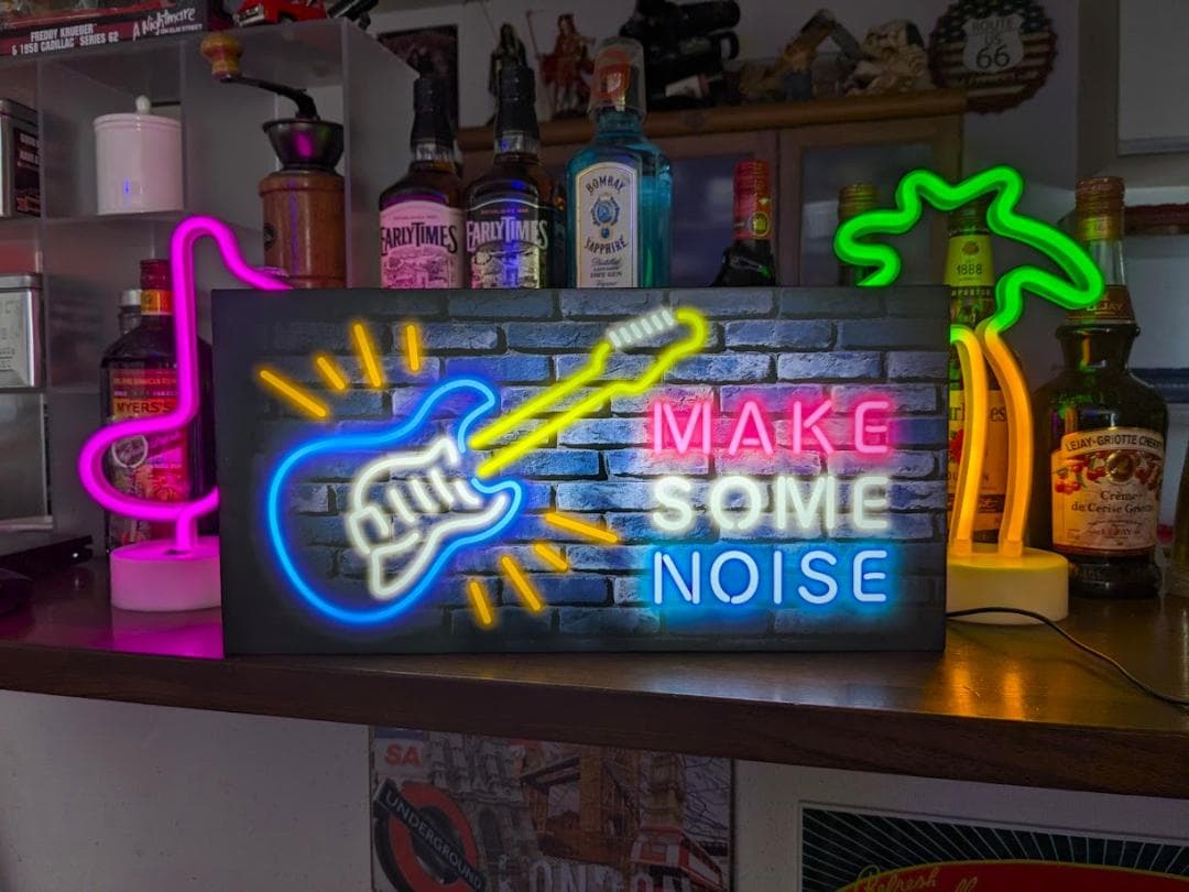 ギター ライブ ロック ミュージック 音楽 バー 看板 置物 雑貨 ライトBOX