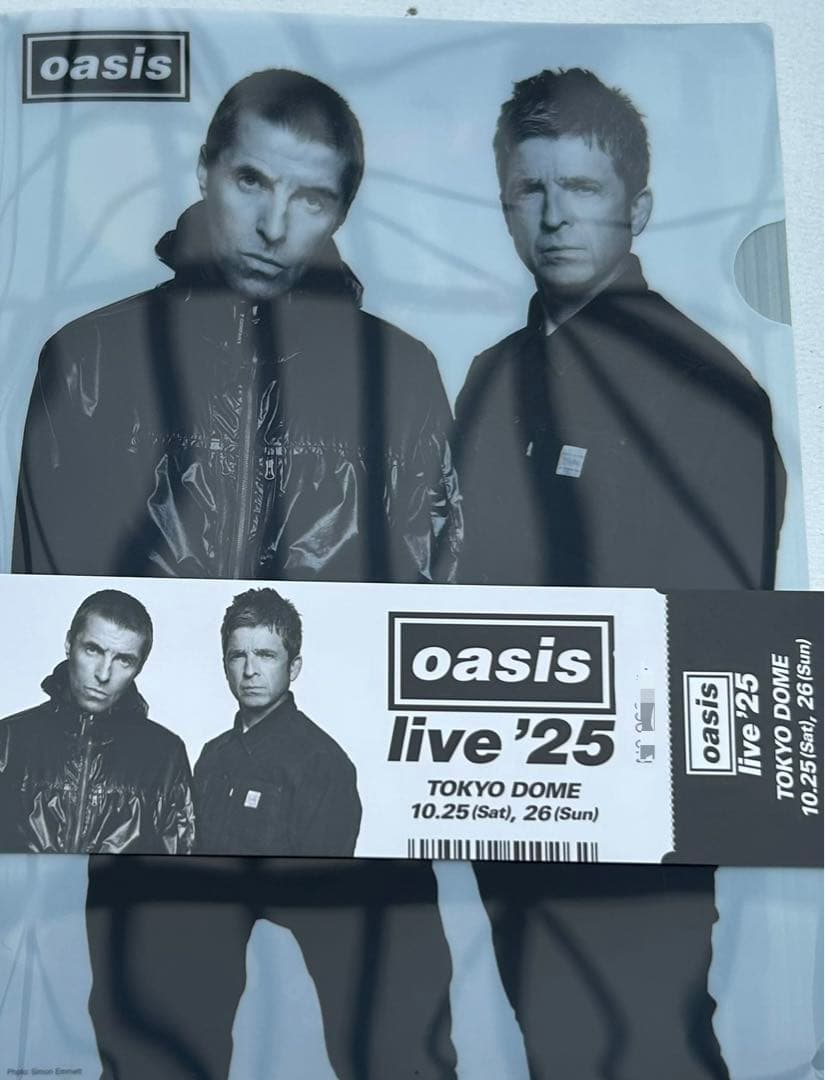 【まーちん】oasis シリアルナンバーメモリアルチケット　クリアファイル