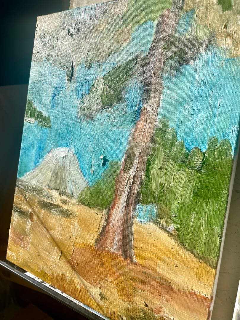 【絵画】風景画 原画「富士山の見える風景」