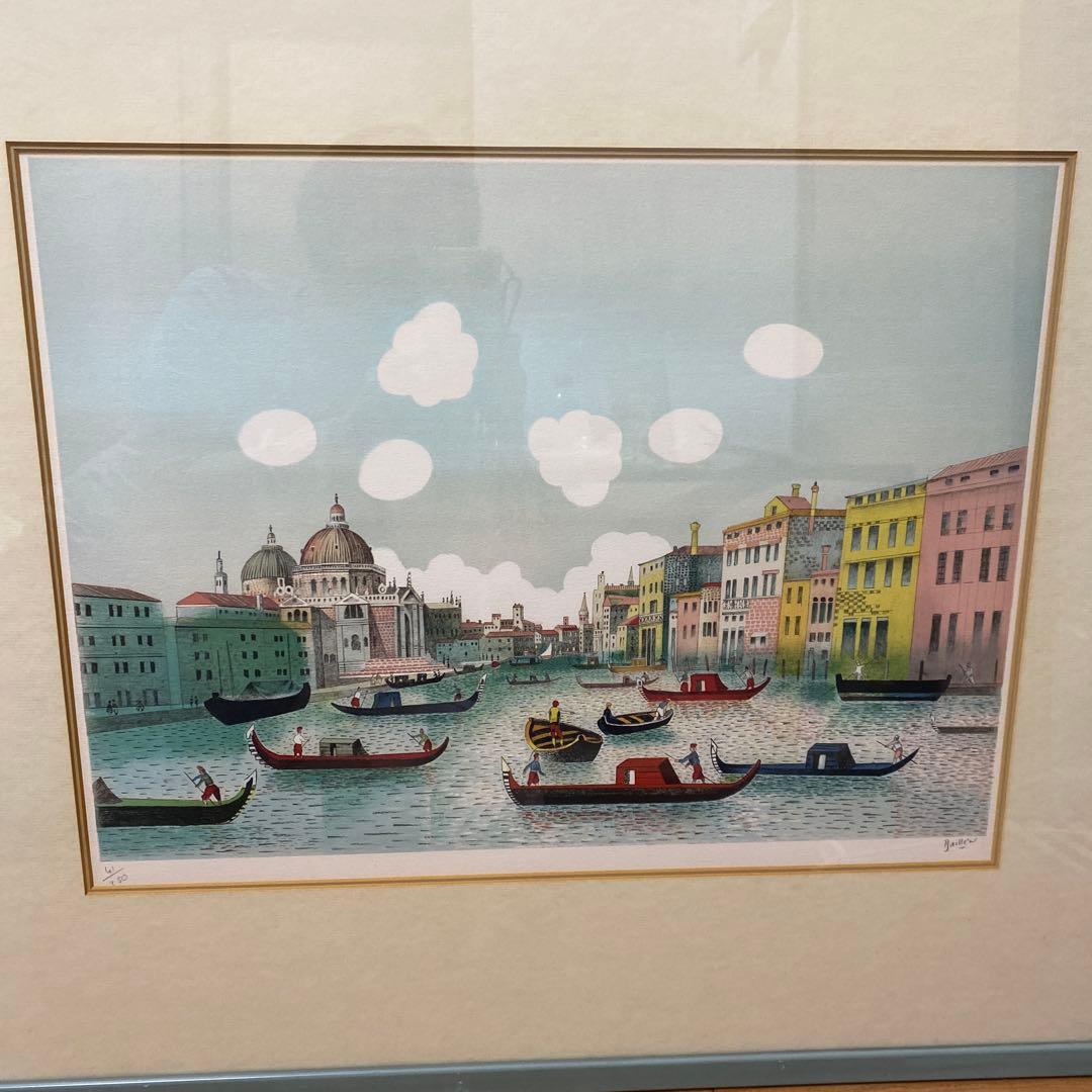 最終値下げIsabel Baillenの美しいイタリアベニスの風景 リトグラフ