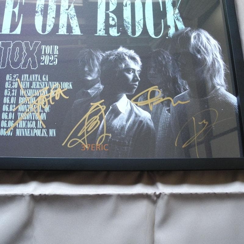 ONE OK ROCK ワンオクロック 北米公演 直筆サイン入りツアーポスター
