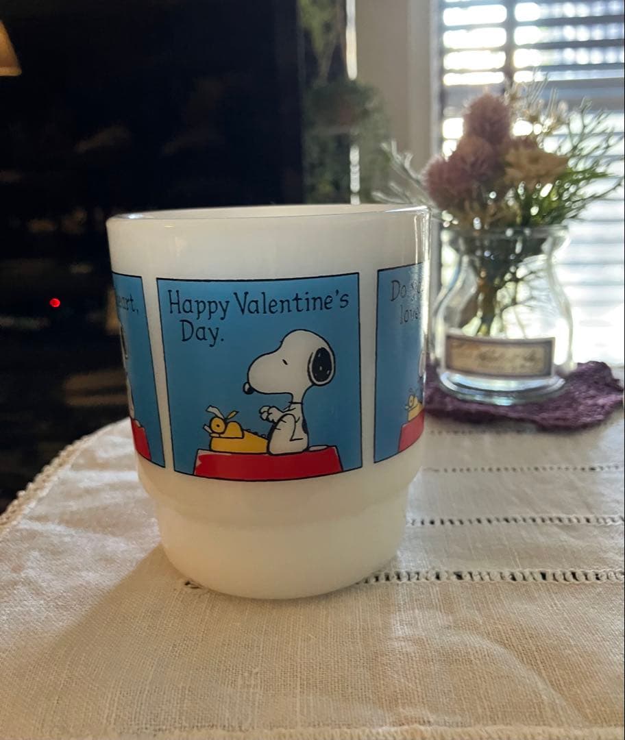 スヌーピー ミュージアム♡Fire king スタッキングマグカップ 2個セット