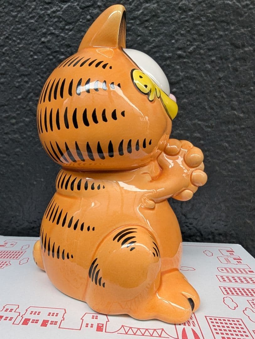 【お願いガーフィー陶器ヴィンテージ 貯金箱 】1998 新古超美品＋♥オマケ付き