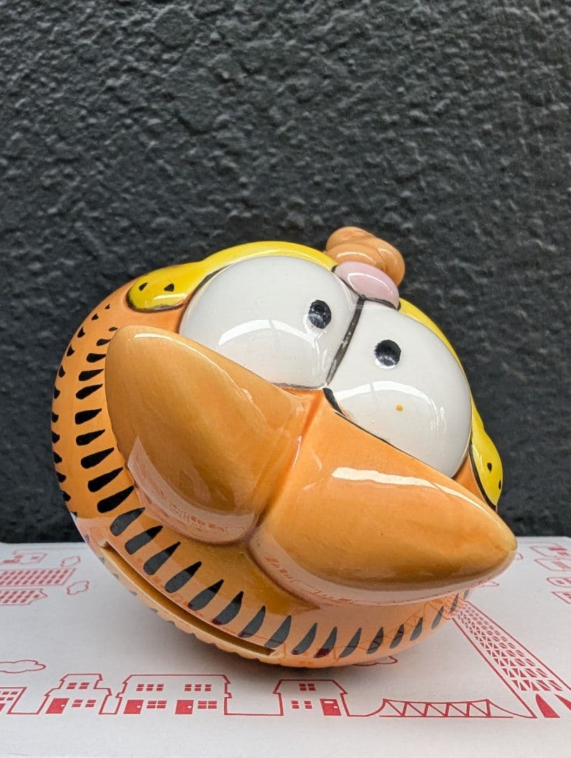 【お願いガーフィー陶器ヴィンテージ 貯金箱 】1998 新古超美品＋♥オマケ付き