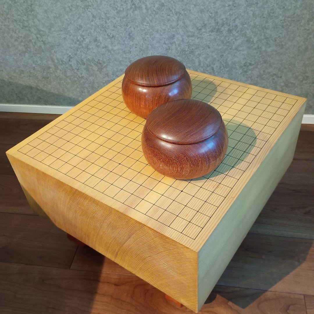 高級碁盤（17.2cm）柾目 蛤白石（180） 那智黒石（181）