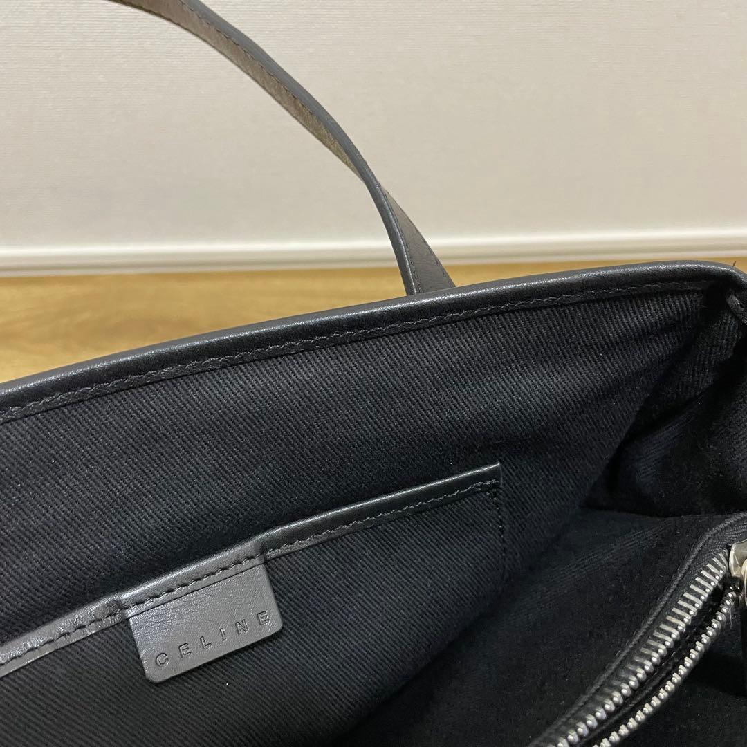 《美品》CELINE（セリーヌ）ナイロン×レザー ハンドバッグ ブラック 黒