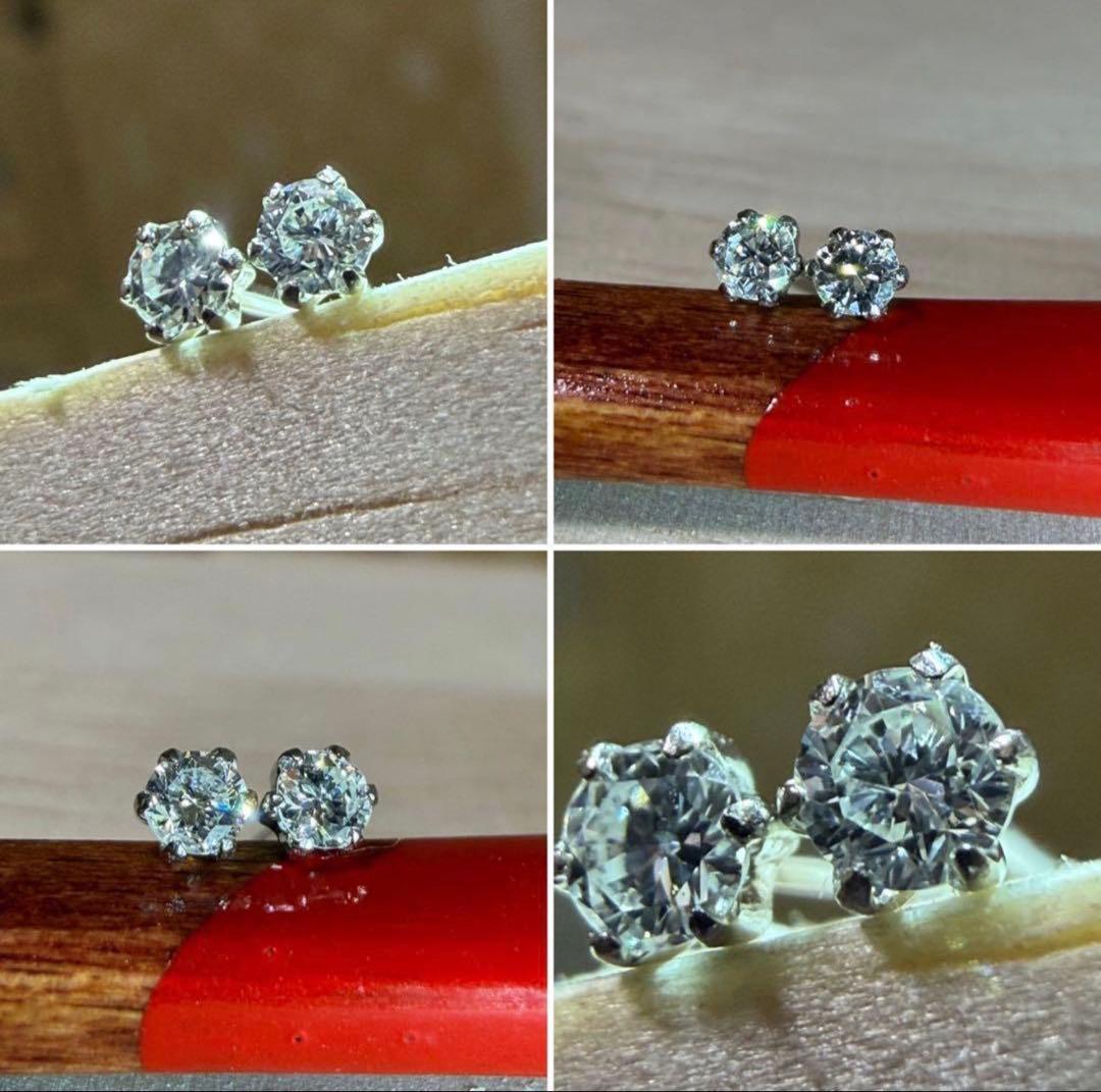 ゆるうさ様用！！【極上虹照一粒☆】ダイヤモンド　プラチナ　ピアス