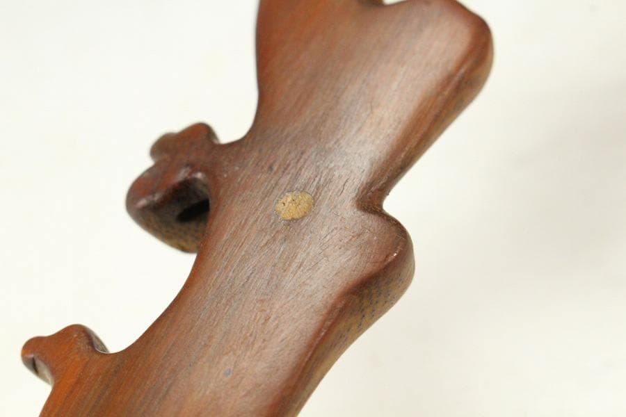 古竹 刻 霊芝 如意 柱掛 飾り(K-A912)