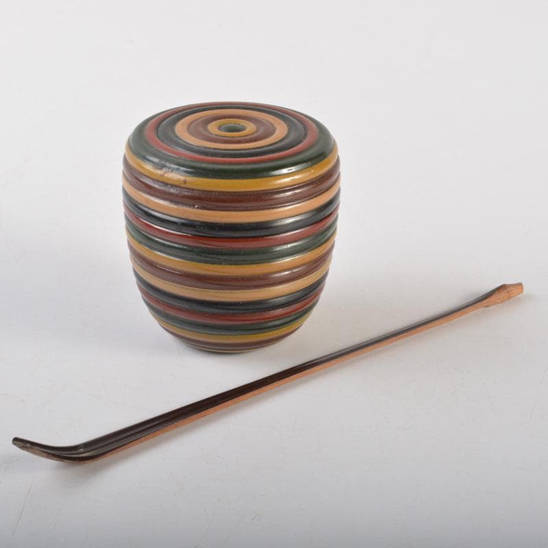 茶道具　漆塗　茶箱　黒楽茶碗　独楽棗など　七点　一式　V　6549