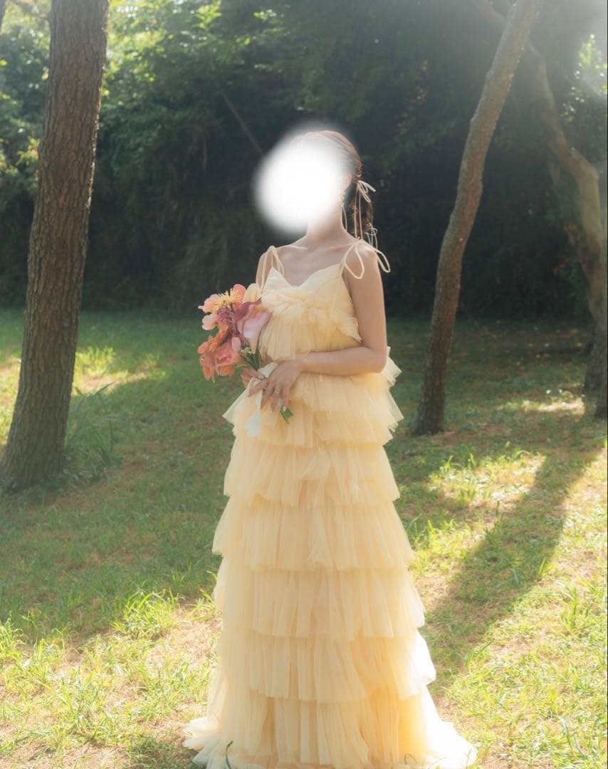 イエローカラー　チュールドレス　dress production