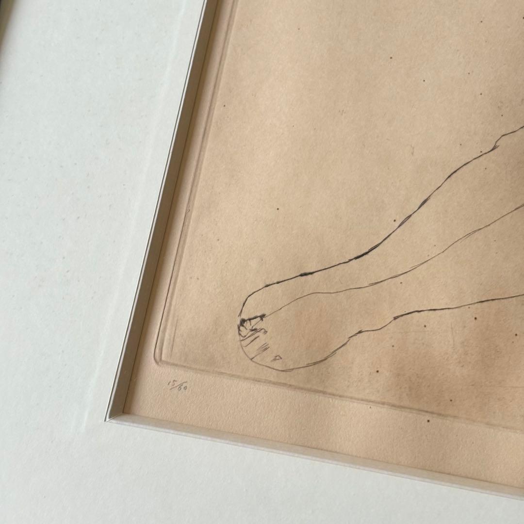 佐藤忠良「裸婦」銅版画 エッチング 額装 具象彫刻家 絵画 K