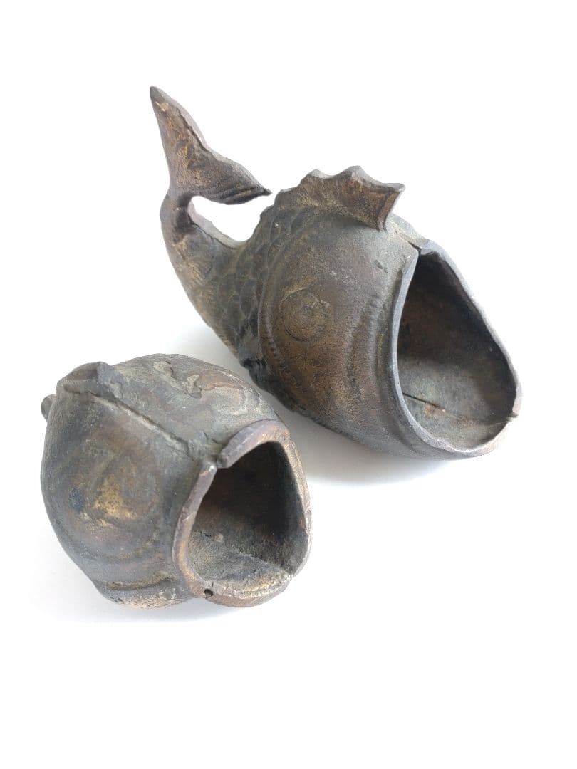 アンティーク オブジェ　ブロンズ製　　大小2個セット　刻印シール有　希少品