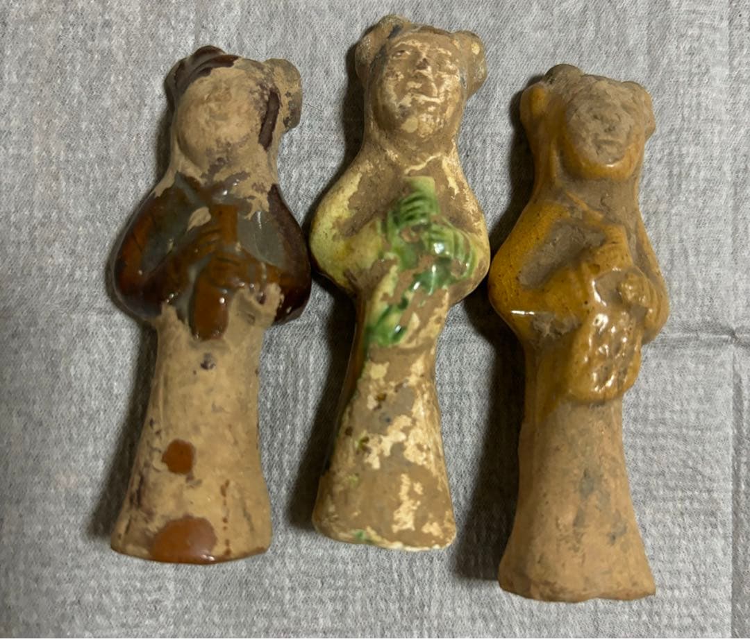 中国 骨董品 唐宋 古美術 陶器 人形 3体セット